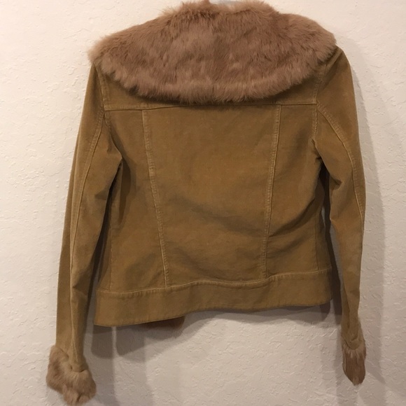 SHERI BODELL rabbit fur corduroy jacket coat Sm - Picture 7 of 8